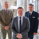 Landrat Sven-Georg Adenauer, Kriminaloberrat Marco Krause und Abteilungsleiter Polizei Leitender Polizeidirektor Holger Meier