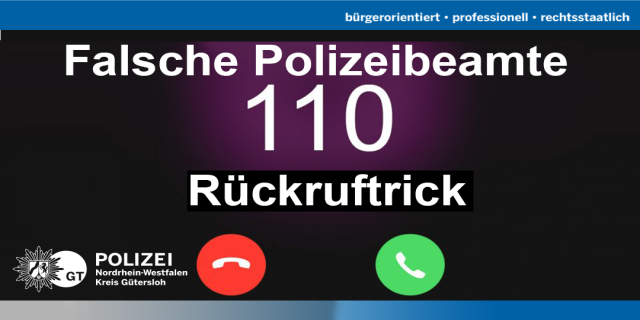 Falsche Polizeibeamte - 110 Rückruftrick