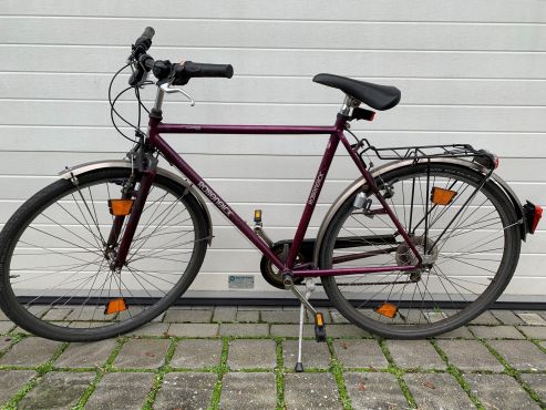 dunkelrotes Herrenfahrrad Rabeneick, Modell Energy