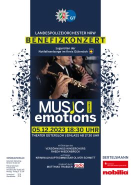 Benefizkonzert mit dem Landespolizeiorchester NRW am 05.12. im Theater Gütersloh