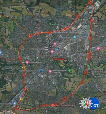 Versammlungsrouten im Stadtgebiet Gütersloh